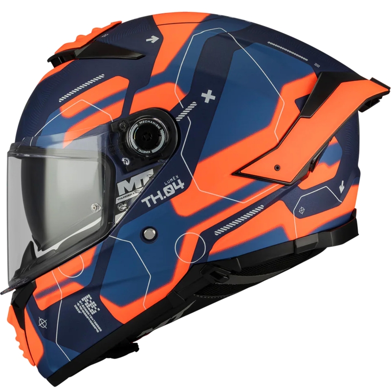 Casco integrale da moto MT Thunder 4 SV Lumex C24 blu-arancione