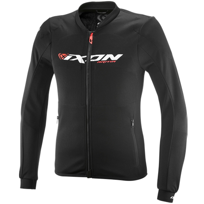 Felpa da motociclista IXON Arma nera-bianca-rosso fluo