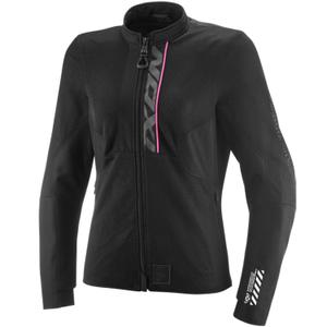 Giacca da moto da donna IXON Ostro Lady nero-rosa fluo