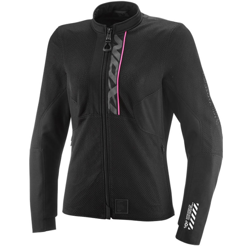 Giacca da moto da donna IXON Ostro Lady nero-rosa fluo