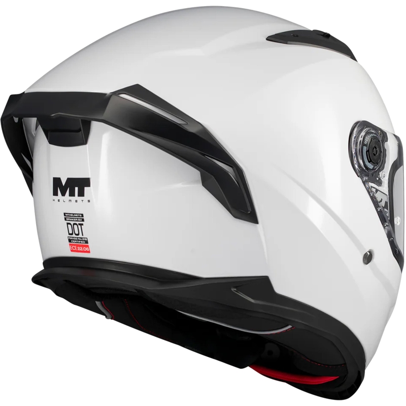 Casco moto integrale MT Braker SV Pure A0 bianco