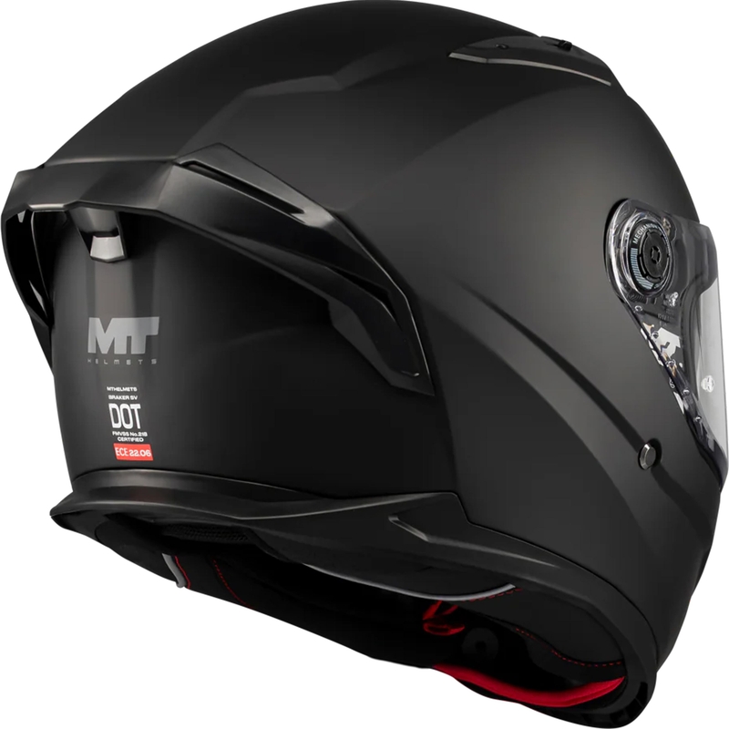 Casco moto integrale MT Braker SV Pure A1 nero opaco