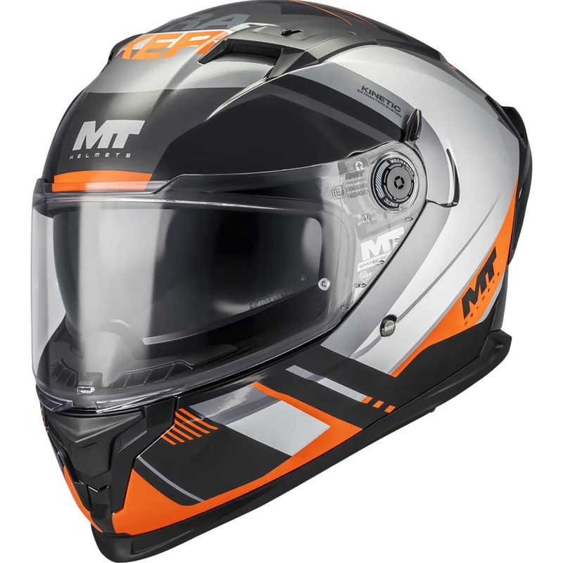Casco integrale da moto MT Braker SV Inception B4 nero-grigio-arancione