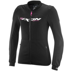 Giacca da moto da donna IXON Arma nero-bianco-rosa fluo