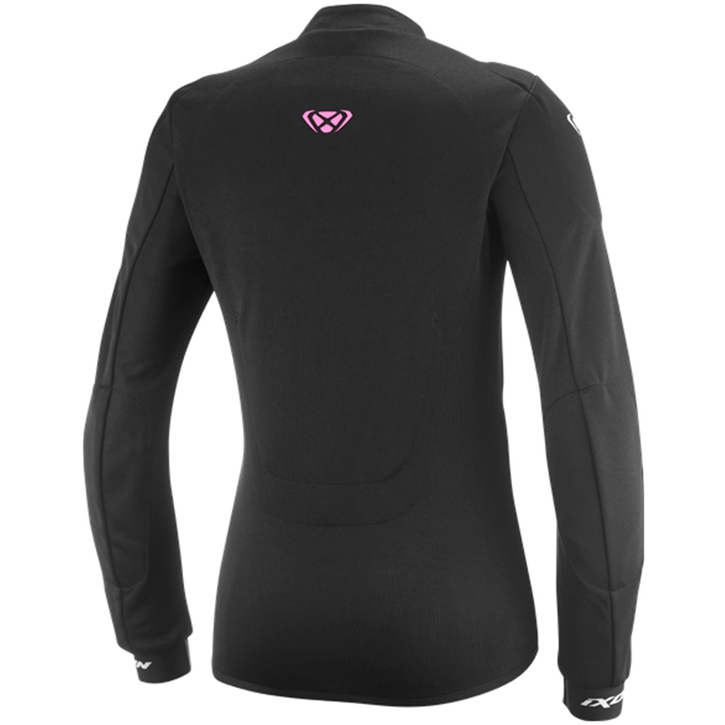 Felpa da motociclista da donna IXON Arma nero-bianco-rosa fluo
