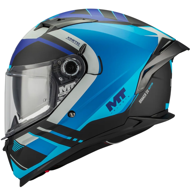 Casco integrale da moto MT Braker SV Inception B7 nero-blu-grigio