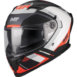 Casco integrale da moto MT Braker SV Inception B5 nero opaco-grigio-rosso