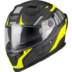 Casco integrale da moto MT Braker SV Cockpit B13 nero opaco-grigio-giallo fluo
