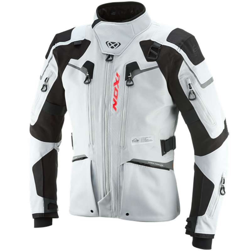 Giacca da moto IXON Odin grigio chiaro-nero