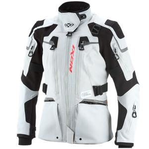Giacca da moto da donna IXON Odin grigio chiaro-nero