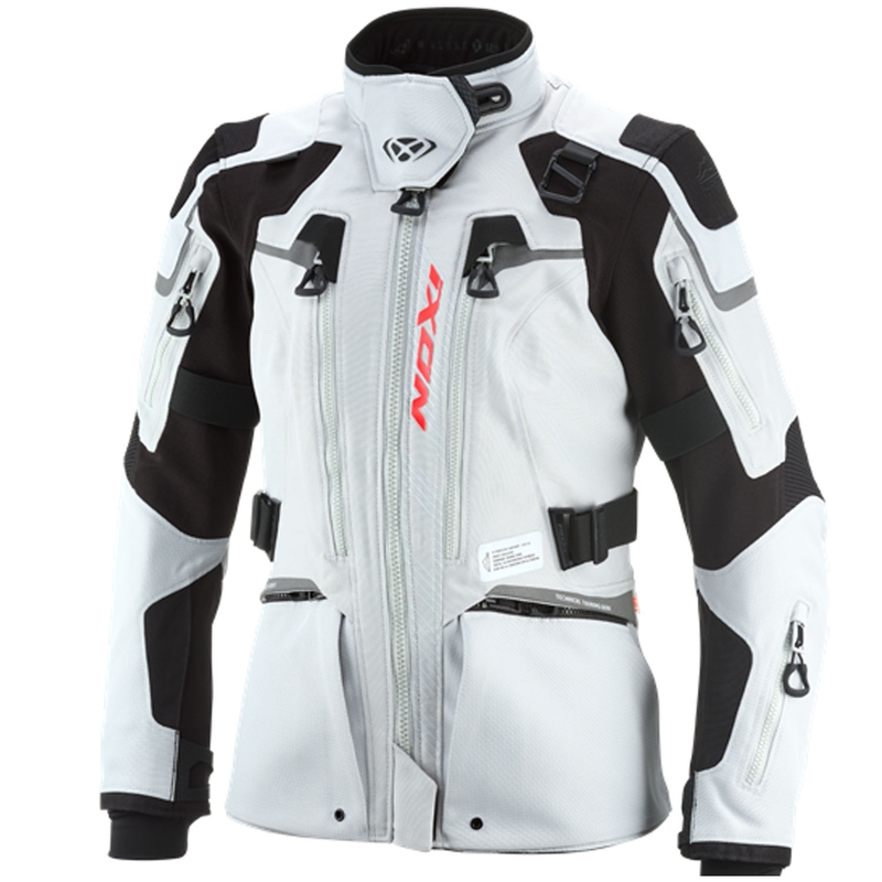 Giacca da moto da donna IXON Odin grigio chiaro-nero