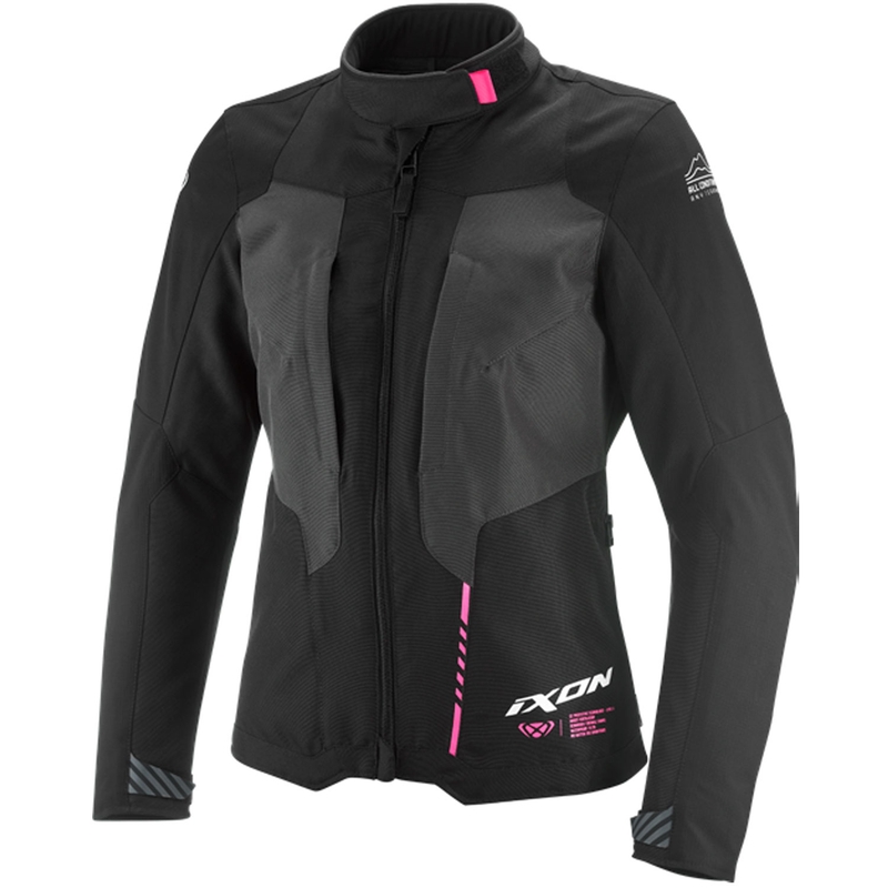 Giacca da moto da donna IXON Tyr nero-antracite-rosa fluo