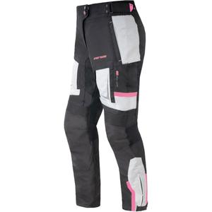 Pantaloni da moto Street Racer Hilax donna nero-grigio-rosa