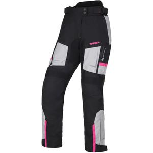 Pantaloni da moto da donna RSA EXO 2 nero-grigio-rosa