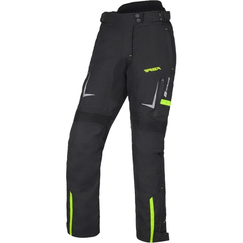 Pantaloni moto da donna RSA EXO 2 nero-giallo fluo