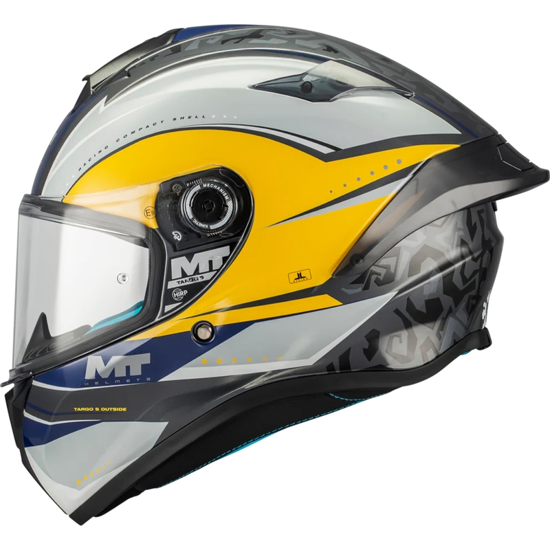 Casco integrale da moto MT Targo S Outside C3 grigio-giallo-blu