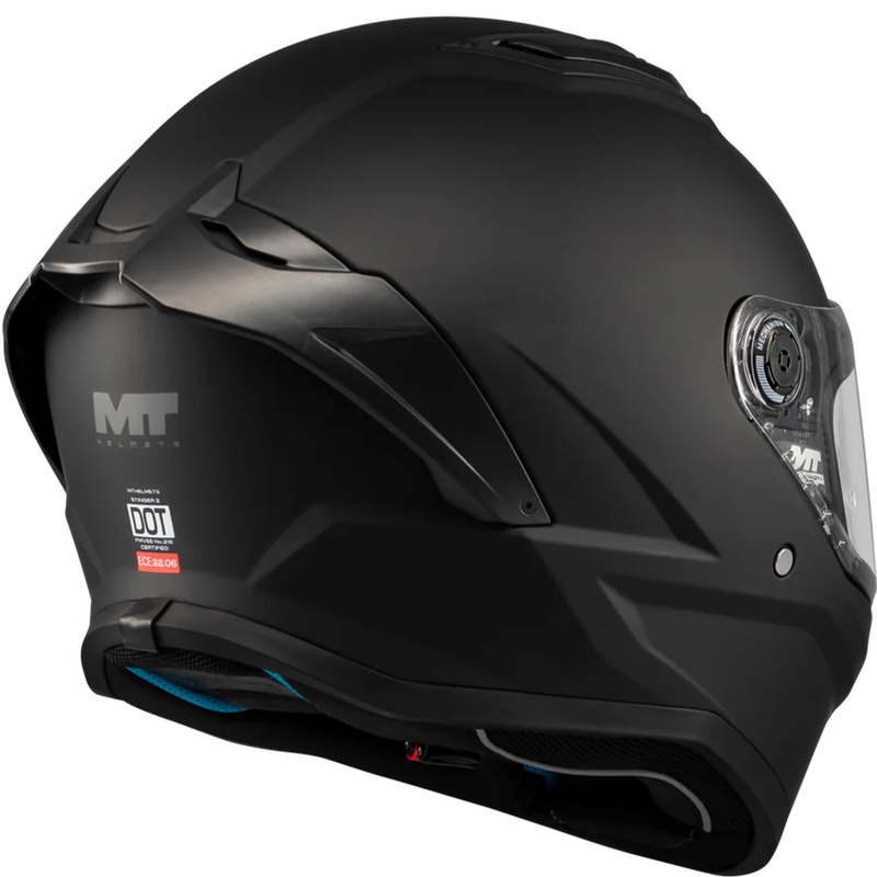 Casco integrale da moto MT Stinger 2 Pure A1 nero opaco