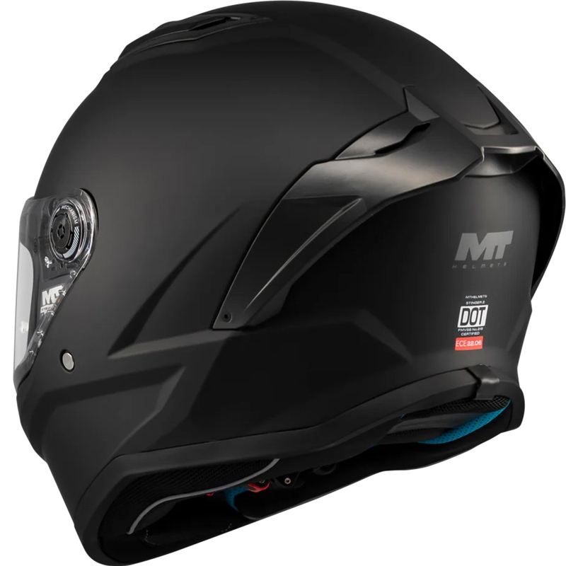 Casco integrale da moto MT Stinger 2 Pure A1 nero opaco