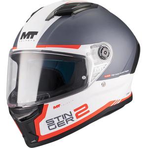 Casco integrale da moto MT Stinger 2 Core A5 blu-bianco-rosso opaco