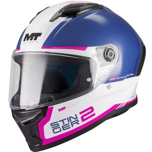 Casco integrale da moto MT Stinger 2 Core A8 blu-bianco-rosa