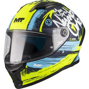 Casco integrale da moto MT Stinger 2 Rocket C3 blu-giallo fluo