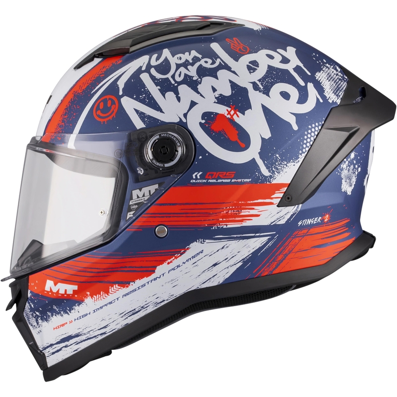 Casco integrale da moto MT Stinger 2 Rocket C17 blu-rosso-grigio opaco