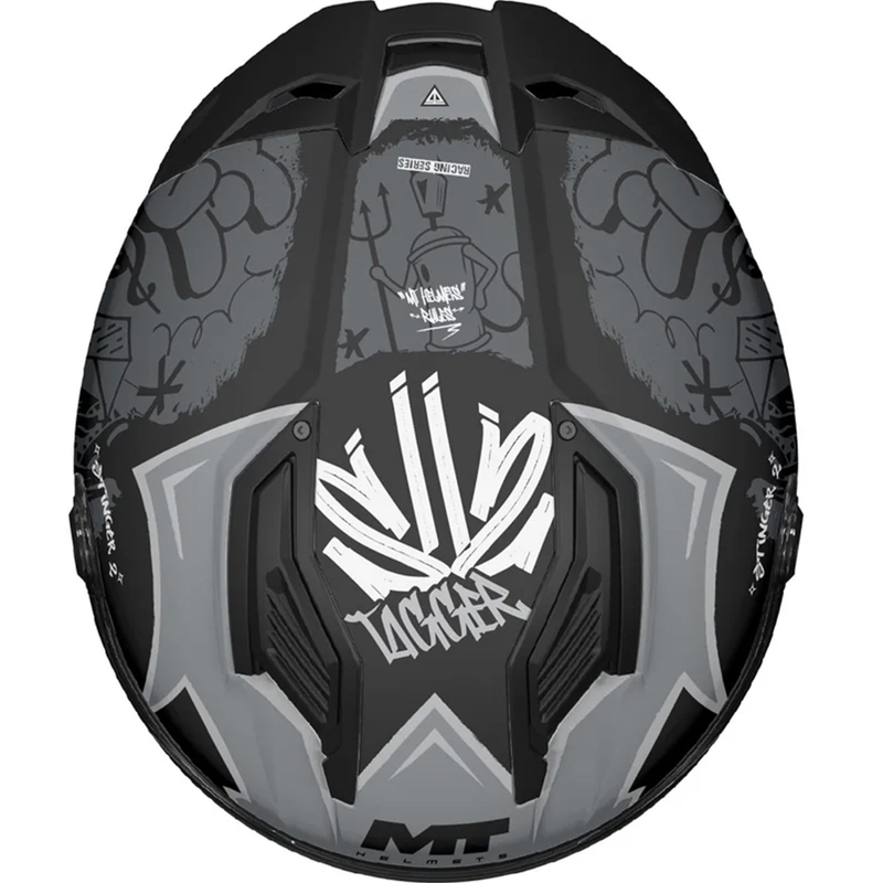 Casco integrale da moto MT Stinger 2 Tagger B2 nero opaco-grigio