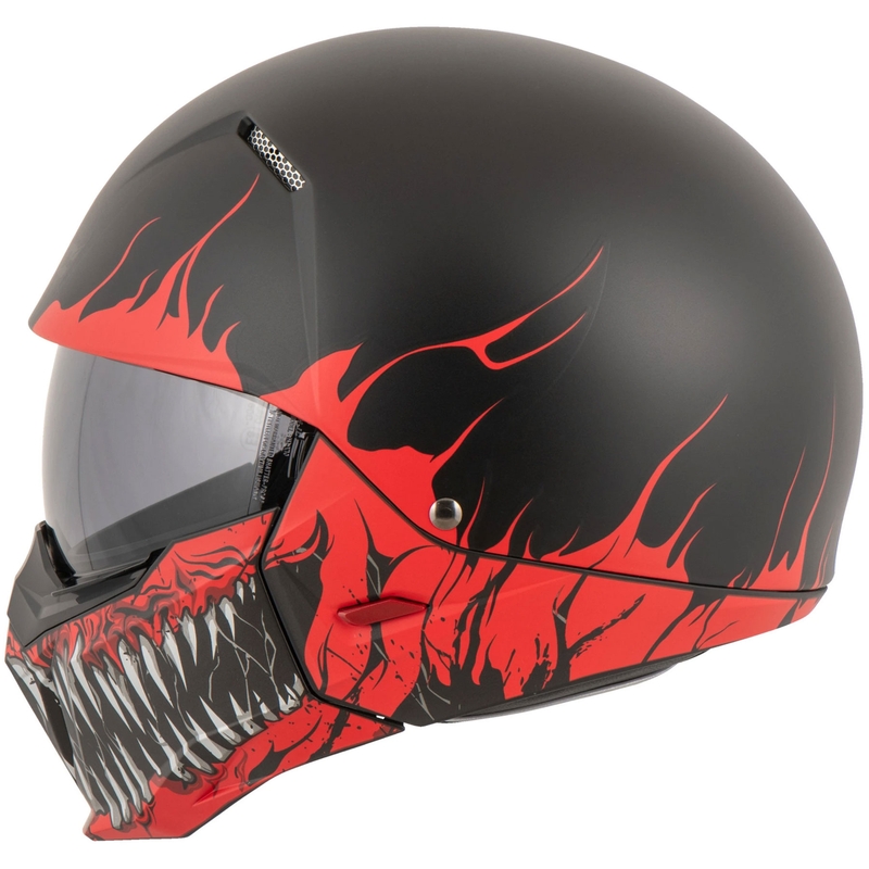 Casco jet con maschera HJC i20 Scraw MC1SF bianco-rosso-nero Saldi