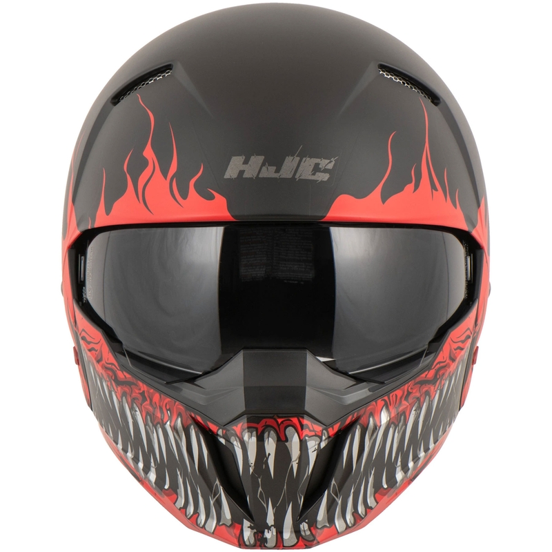 Casco jet con maschera HJC i20 Scraw MC1SF bianco-rosso-nero Saldi