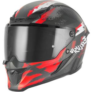 Casco integrale da moto NOX Exklusiv Goliath Cut'D nero opaco-rosso
