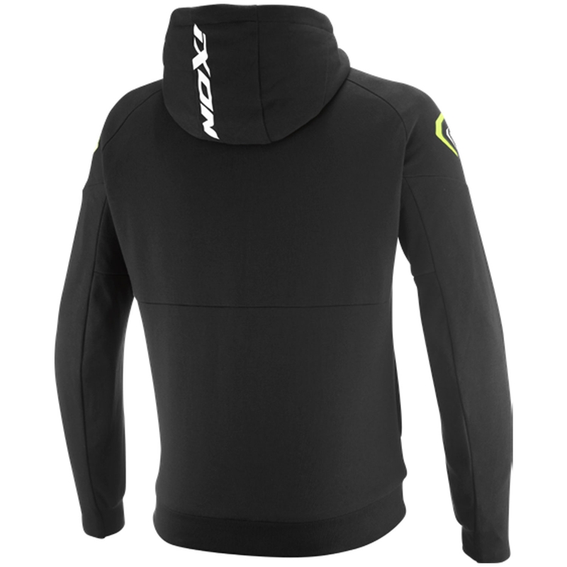 Felpa da motociclista IXON Touchdown Ultra nera-bianca-giallo fluo