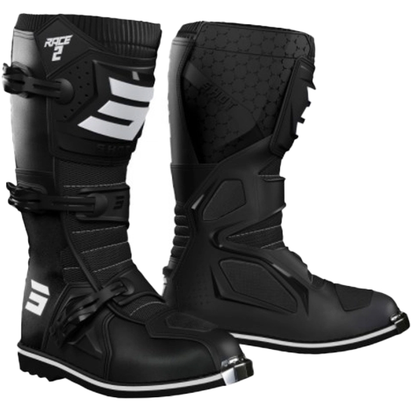 Stivali da moto Shot Race 2 bianco-nero