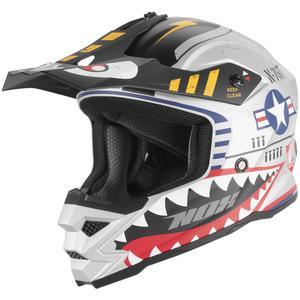 Casco da motocross per bambini NOX N761 Fly Fighter, argento-multicolore