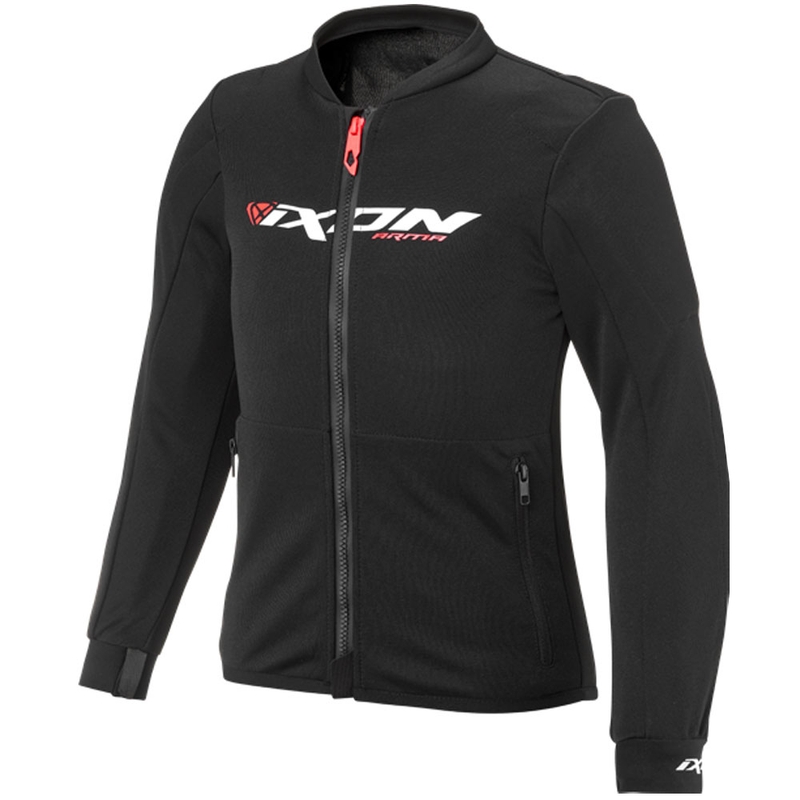 Giacca da moto per bambini IXON Arma nero-bianco-rosso fluo