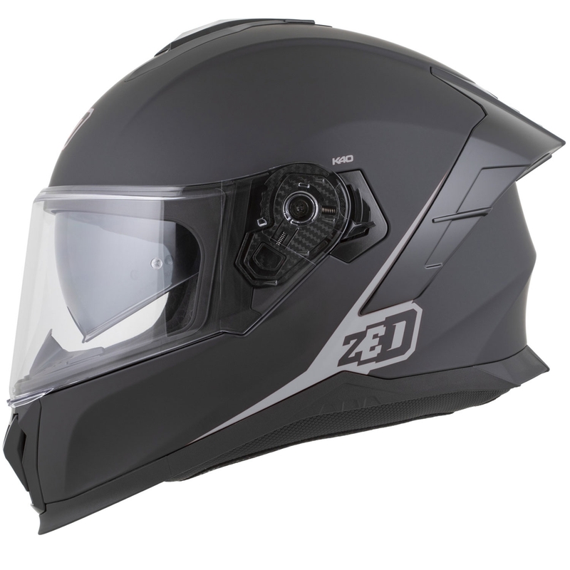 Casco integrale da moto ZED K40 nero opaco-grigio scuro