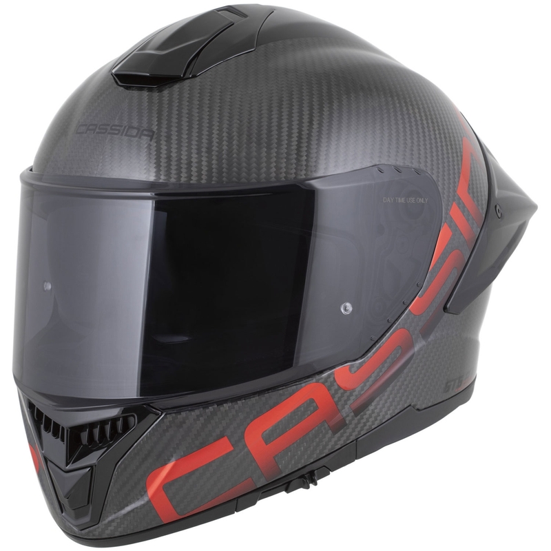 Casco integrale da moto Cassida Integral GTS 2.1 Plus Carbon opaco carbonio-rosso