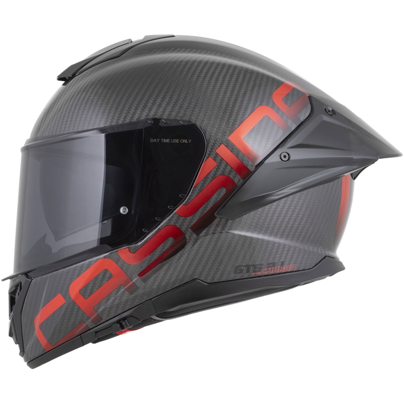 Casco integrale da moto Cassida Integral GTS 2.1 Plus Carbon opaco carbonio-rosso