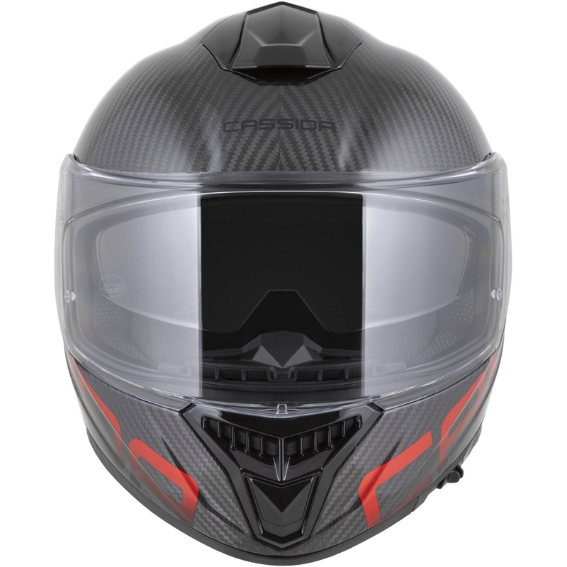 Casco integrale da moto Cassida Integral GTS 2.1 Plus Carbon opaco carbonio-rosso