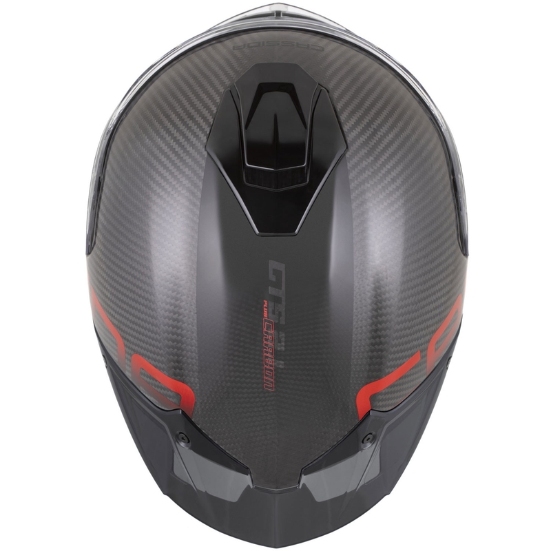 Casco integrale da moto Cassida Integral GTS 2.1 Plus Carbon opaco carbonio-rosso