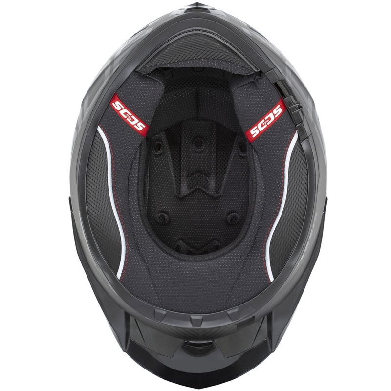 Casco integrale da moto Cassida Integral GTS 2.1 Plus Carbon opaco carbonio-rosso