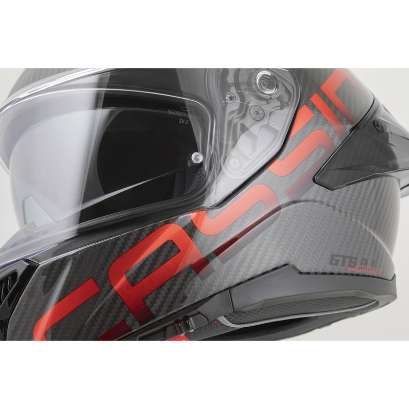 Casco integrale da moto Cassida Integral GTS 2.1 Plus Carbon opaco carbonio-rosso
