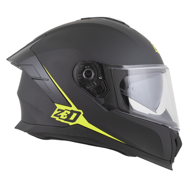 Casco integrale da moto ZED K40 nero opaco-giallo fluo