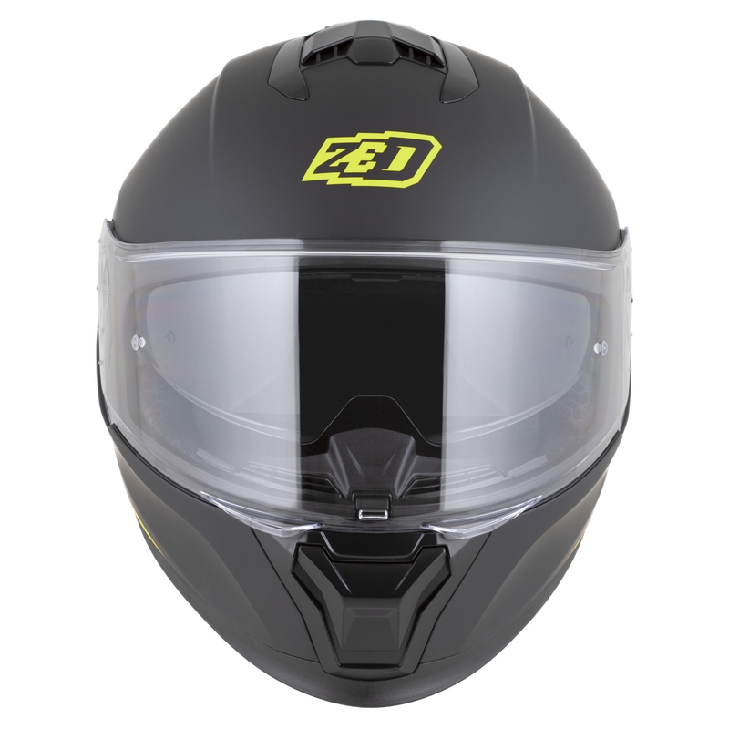 Casco integrale da moto ZED K40 nero opaco-giallo fluo