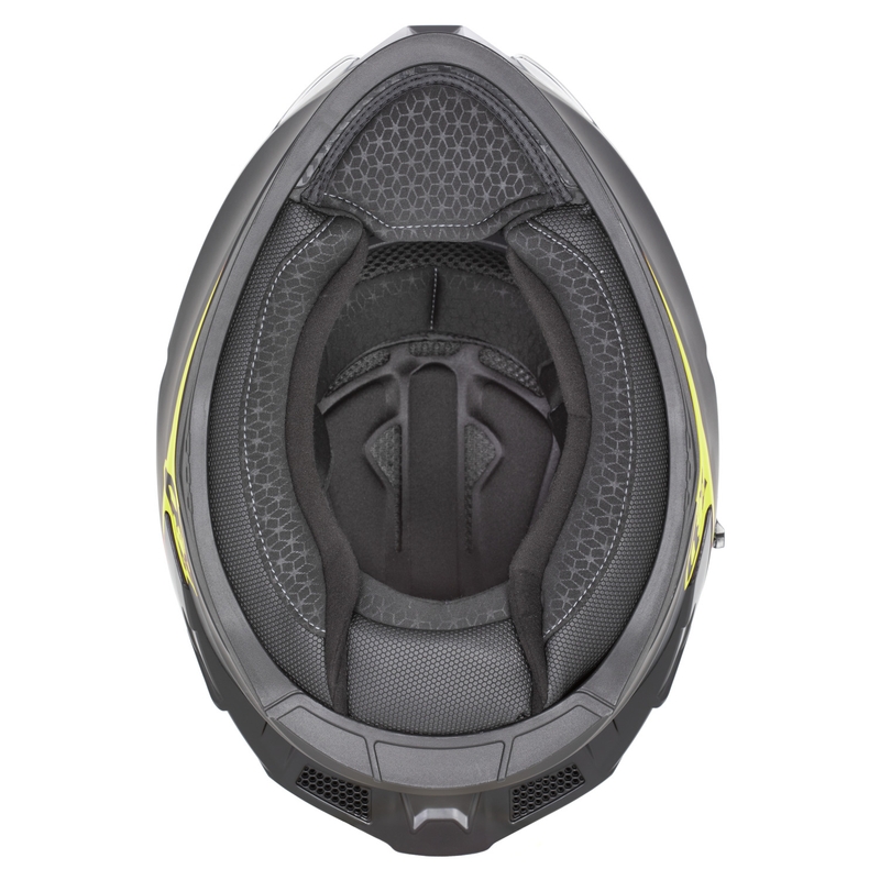 Casco integrale da moto ZED K40 nero opaco-giallo fluo