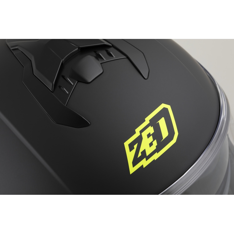 Casco integrale da moto ZED K40 nero opaco-giallo fluo
