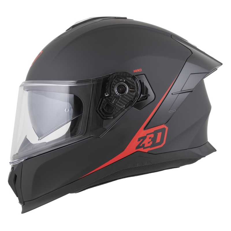 Casco integrale da moto ZED K40 nero opaco-rosso