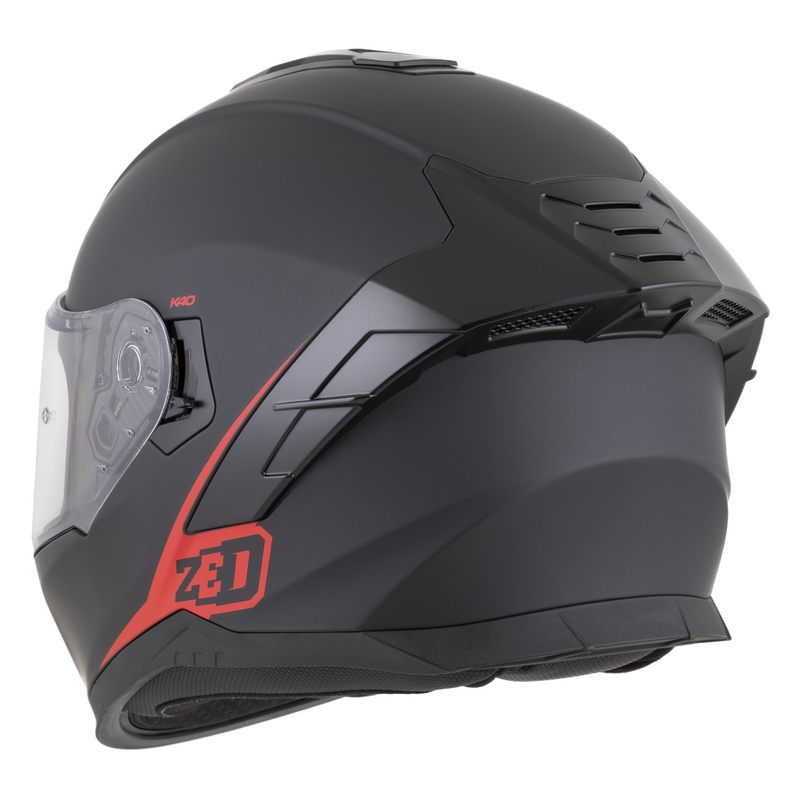 Casco integrale da moto ZED K40 nero opaco-rosso