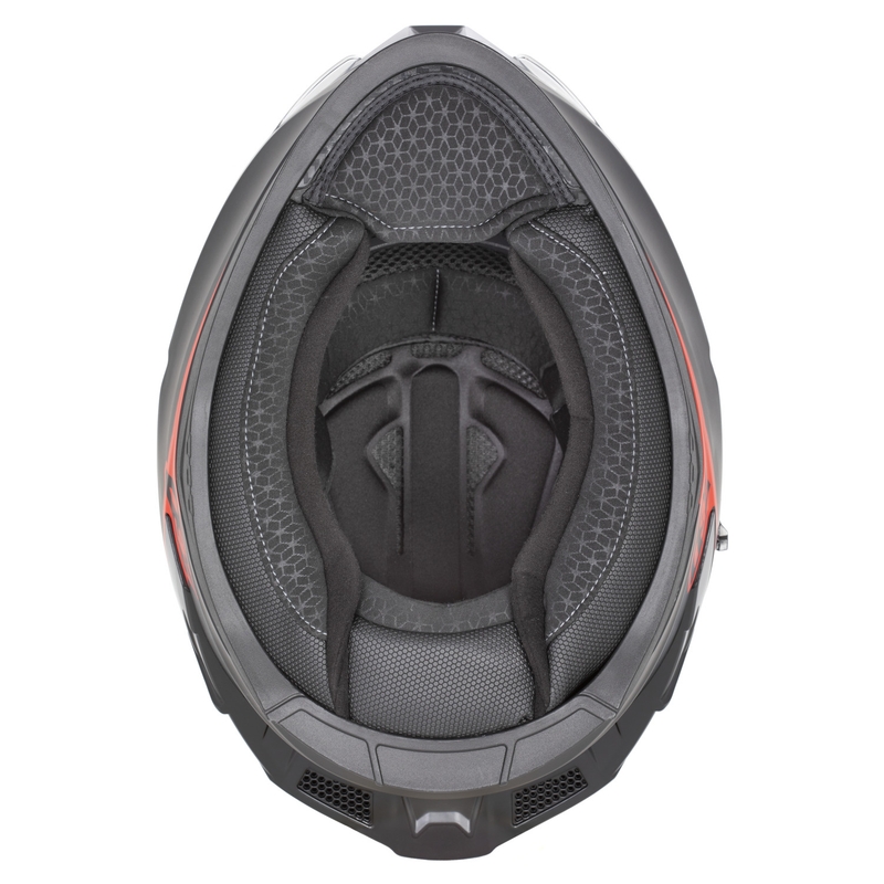 Casco integrale da moto ZED K40 nero opaco-rosso