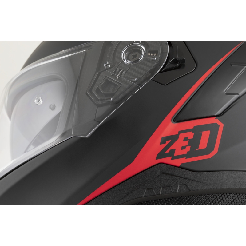 Casco integrale da moto ZED K40 nero opaco-rosso
