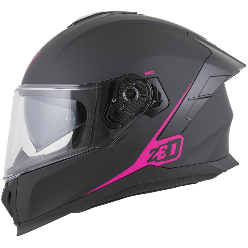 Casco integrale da moto ZED K40 nero opaco-rosa